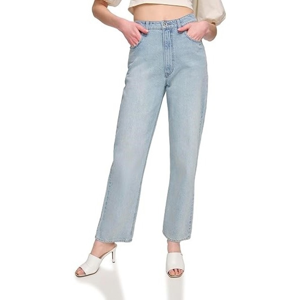 NWT DKNY 31 12 Broome High Rise Raw Hem Vintage Jeans Ankle 128782 - Picture 2 of 3